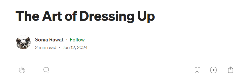 Dressing Up Article